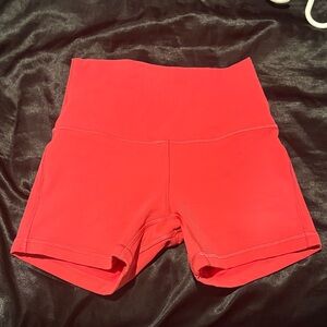 High-Waist Bright Pink Performance Women’s Shorts